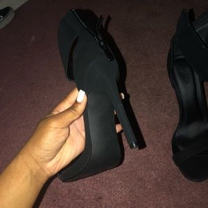Black Open toe Heels